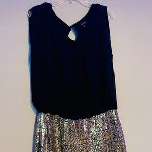 Black party dress silver sequins